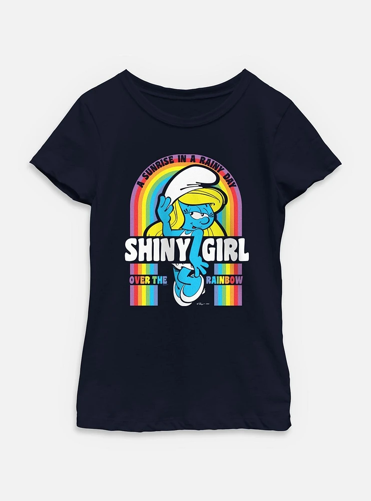 The Smurfs Shiny Girl Rainbow Youth Girls T-Shirt