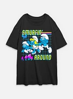 The Smurfs Smurfin Around Womens Oversized T-Shirt