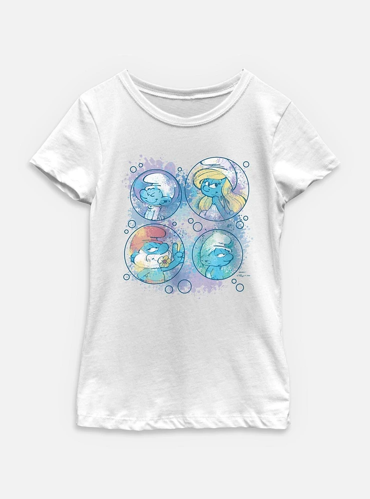 The Smurfs Pastel Bubble Youth Girls T-Shirt