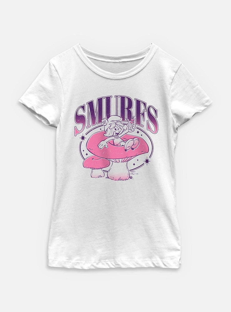 The Smurfs Galaxy Mushroom Vibes Youth Girls T-Shirt