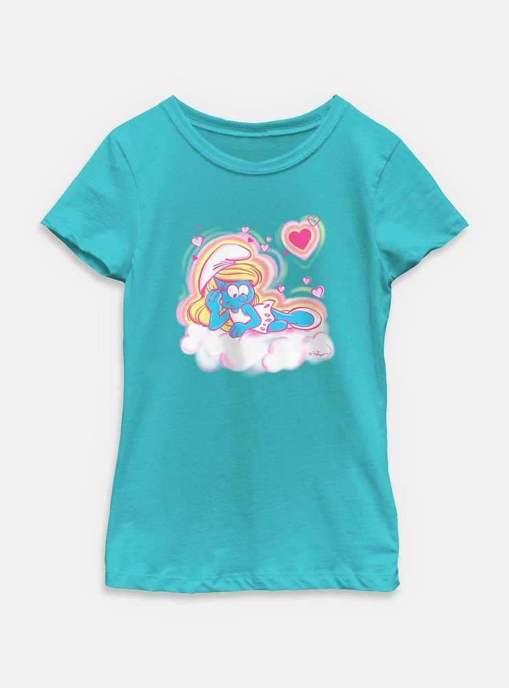 The Smurfs Airbrush Hearts Youth Girls T-Shirt