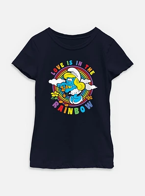 The Smurfs Love Is Rainbow Smurfette Youth Girls T-Shirt