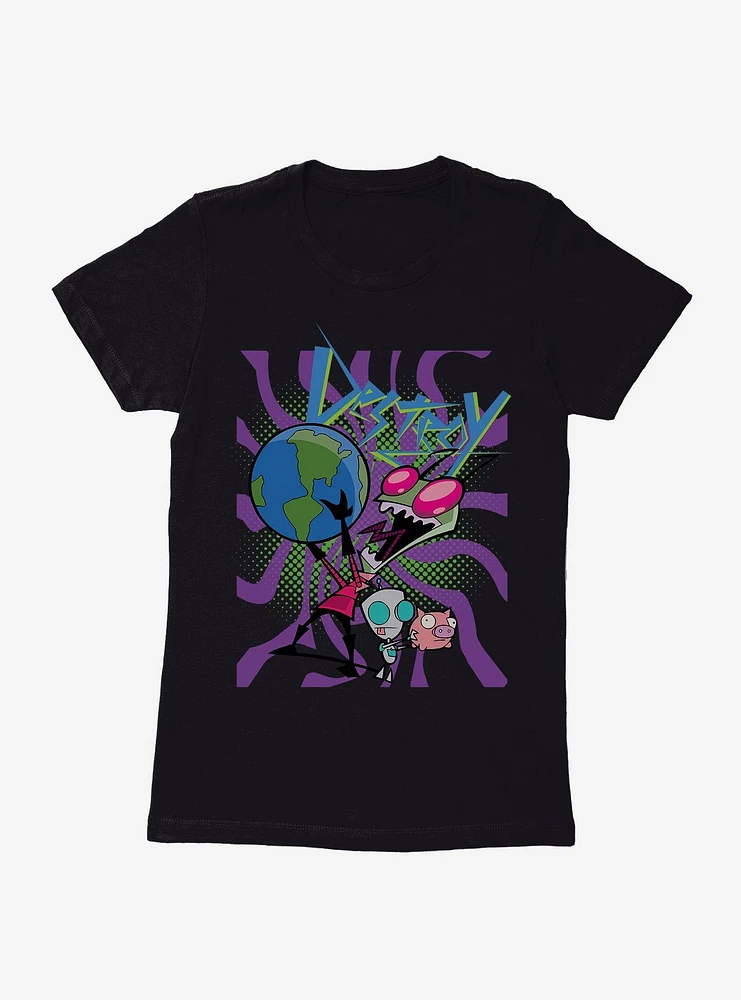Invader Zim Destroy The World Womens T-Shirt