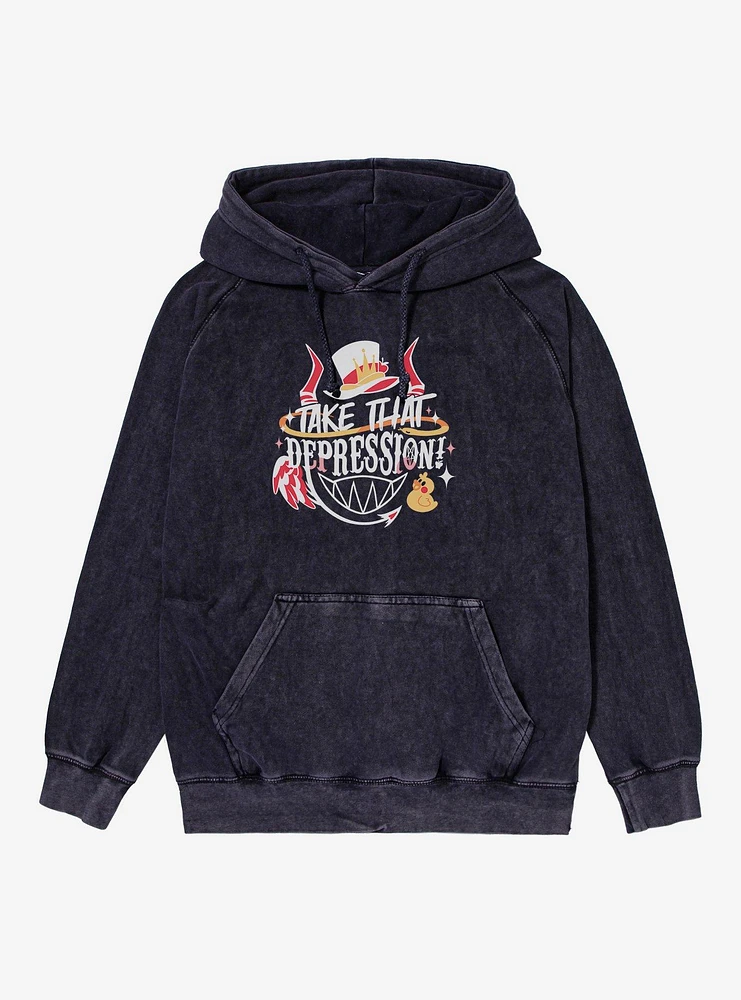 Hazbin Hotel Lucifer Take That Depression! Mineral Wash Hoodie