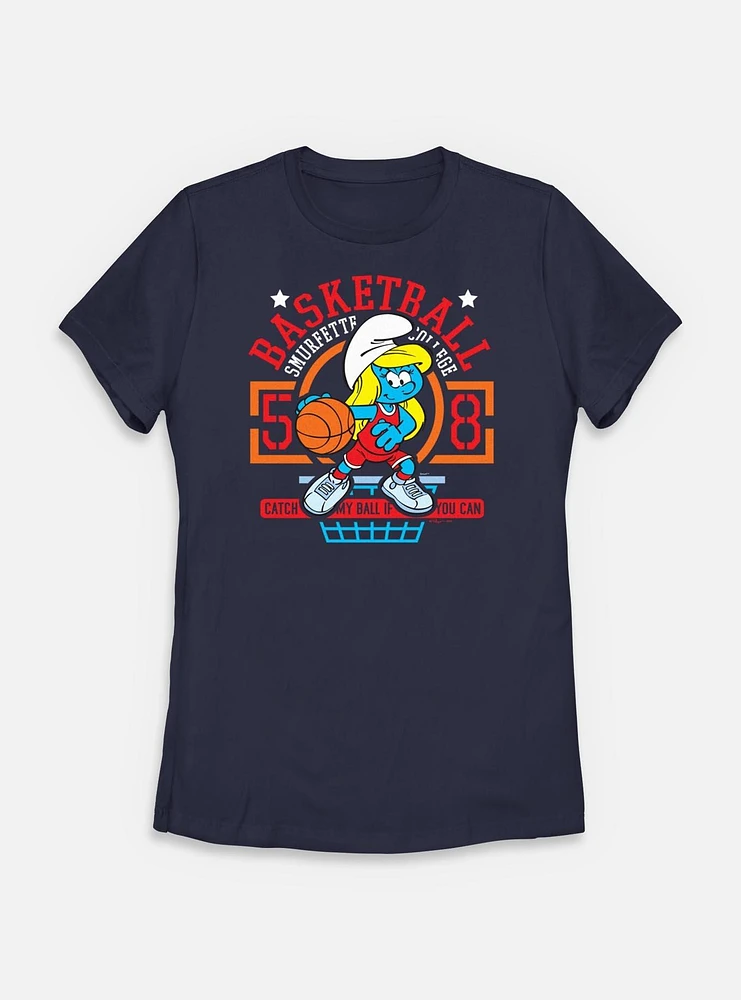 The Smurfs Basketball Smurfette Womens T-Shirt