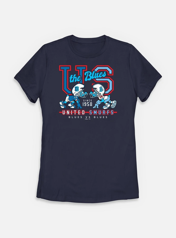 The Smurfs Blues vs Football Womens T-Shirt