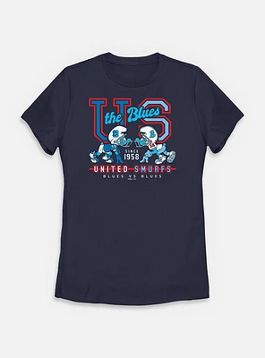 The Smurfs Blues vs Football Womens T-Shirt