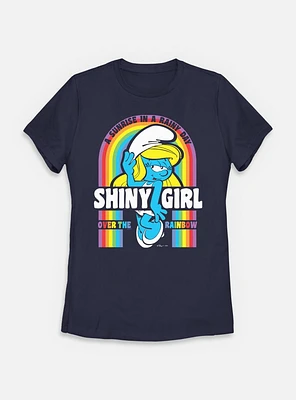 The Smurfs Shiny Girl Rainbow Womens T-Shirt