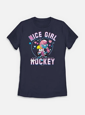 The Smurfs Nice Girl Hockey Womens T-Shirt
