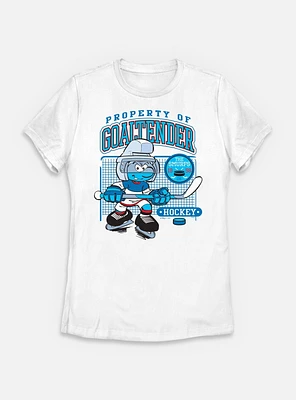 The Smurfs Property Of Goalternder Hockey Womens T-Shirt