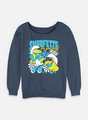 The Smurfs Smurfette Be Yourself Womens Slouchy Sweatshirt