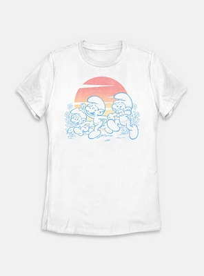 The Smurfs Pastel Sunset Womens T-Shirt