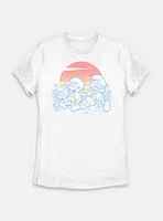 The Smurfs Pastel Sunset Womens T-Shirt