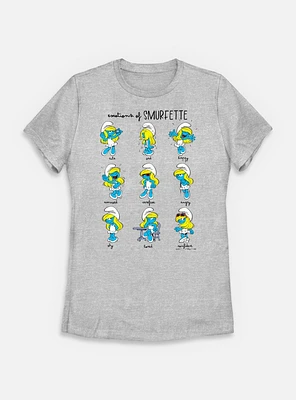 The Smurfs Emotions Of Smurfette Womens T-Shirt