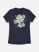 The Smurfs Floral Daisy Smurf Womens T-Shirt
