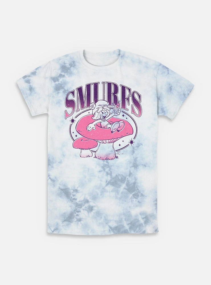 The Smurfs Galaxy Mushroom Vibes Tie-Dye T-Shirt