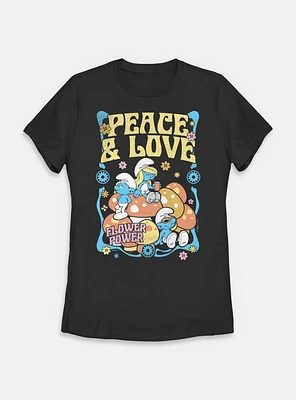 The Smurfs Peace & Love Womens T-Shirt