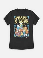 The Smurfs Peace & Love Womens T-Shirt