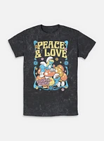 The Smurfs Peace & Love Mineral Wash T-Shirt