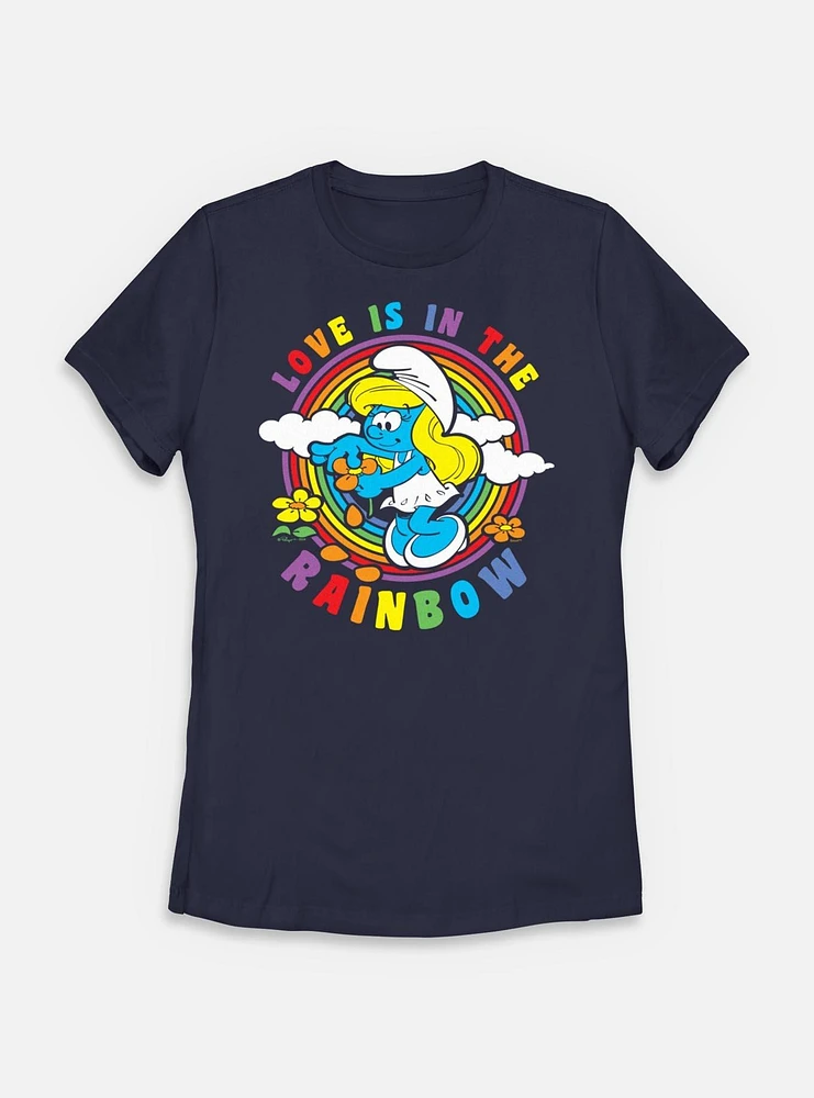 The Smurfs Love Is Rainbow Smurfette Womens T-Shirt