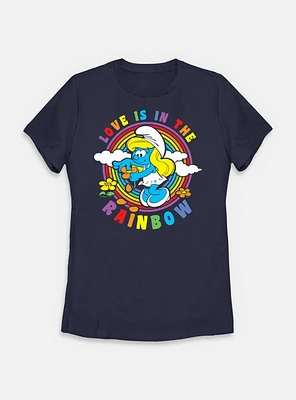 The Smurfs Love Is Rainbow Smurfette Womens T-Shirt
