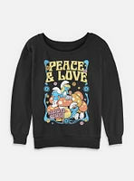 The Smurfs Peace & Love Womens Slouchy Sweatshirt