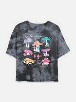 The Smurfs Mushroom Guide Tie Dye Crop Womens T-Shirt