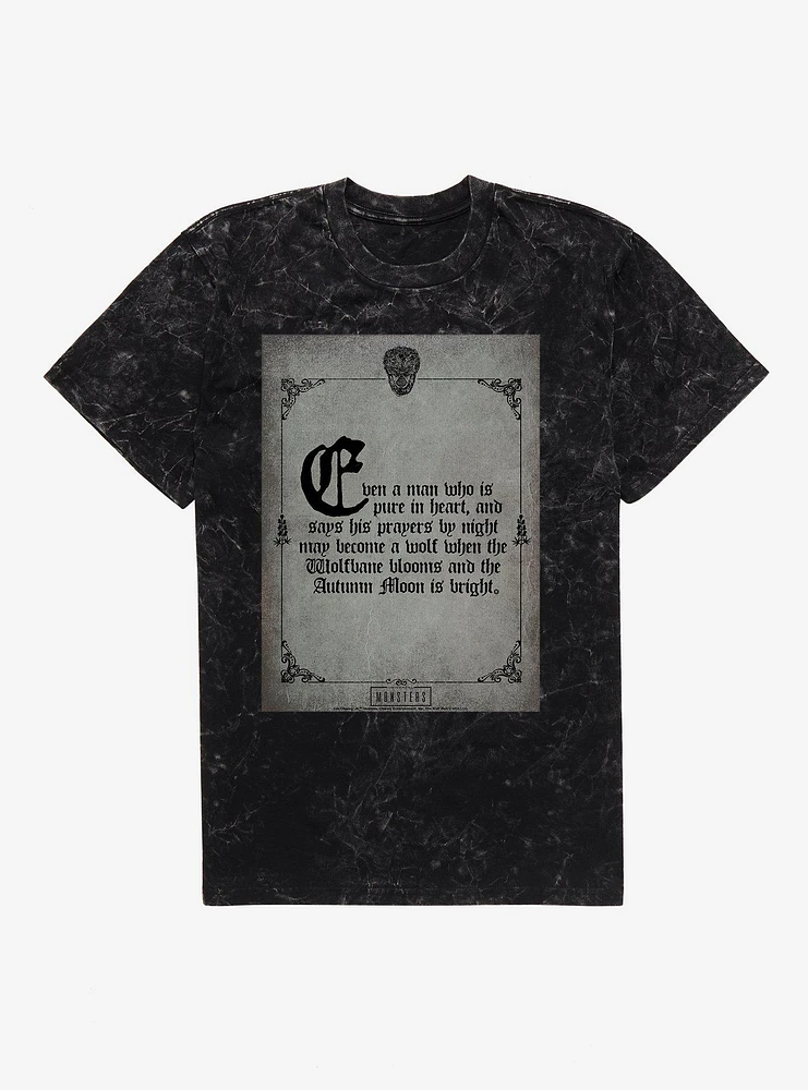 Universal Monsters Wolfman Autumn Moon Mineral Wash T-Shirt