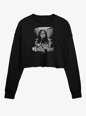 M3GAN You Should Probably Run! Womens Crop Sweatshirt