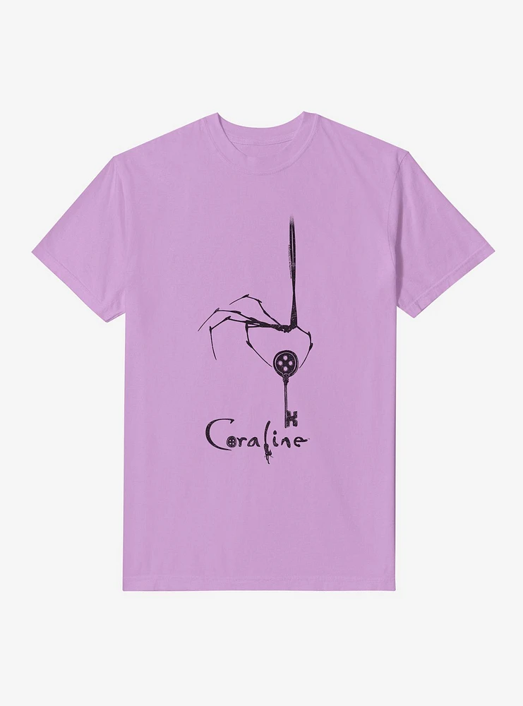 Coraline Button Skeleton Key Garment-Dyed T-Shirt