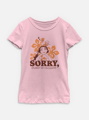 Disney Princesses Moana Sorry Sleep Is Calling Youth Girls T-Shirt