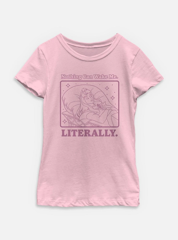 Disney Princesses Aurora Nothing Can Wake Me Youth Girls T-Shirt