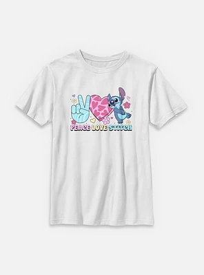 Disney Lilo & Stitch Peace Love Youth T-Shirt