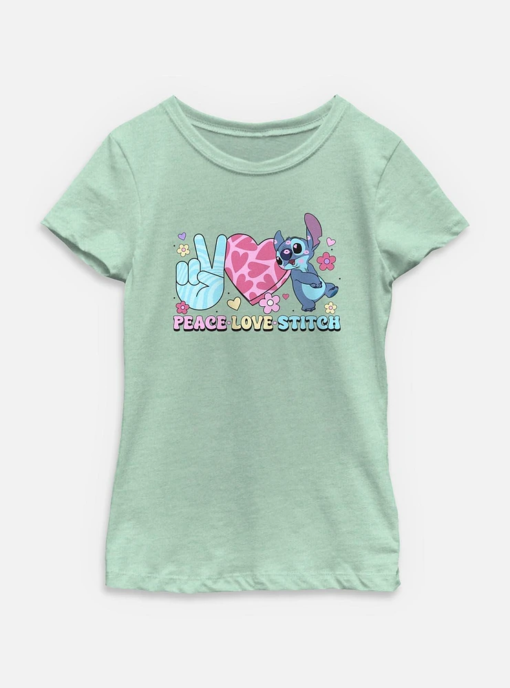 Disney Lilo & Stitch Peace Love Youth Girls T-Shirt