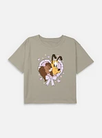 Disney Mickey Mouse Puppy Love Youth Girls Boxy Crop T-Shirt