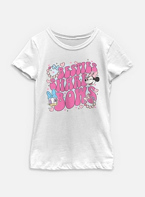 Disney Minnie Mouse & Daisy Besties Share Bows Youth Girls T-Shirt