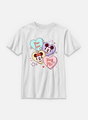 Disney Mickey Mouse & Minnie Sweet Candy Hearts Youth T-Shirt