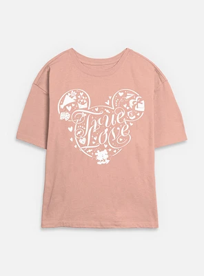 Disney Mickey Mouse Ears True Love Womens Skimmer T-Shirt