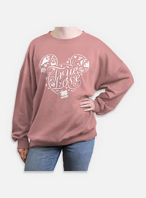 Disney Mickey Mouse Ears True Love Womens Oversized Sweatshirt