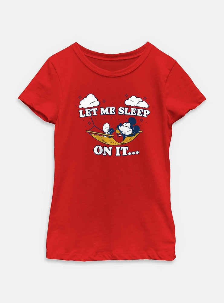 Disney Mickey Mouse Let Me Sleep On It Youth Girls T-Shirt