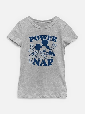 Disney Mickey Mouse Power Nap Youth Girls T-Shirt
