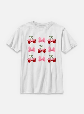 Disney Minnie Mouse Cherries And Bows Youth T-Shirt