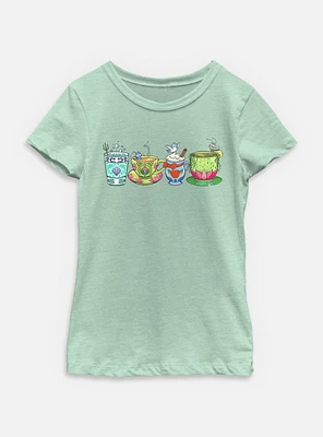 Disney Princesses Mug Line Youth Girls T-Shirt
