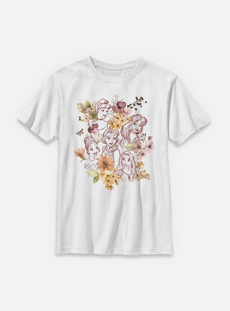 Disney Princesses Floral Youth T-Shirt