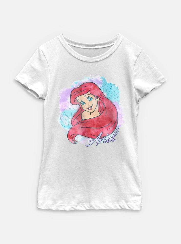 Disney Princesses Watercolor Ariel Youth Girls T-Shirt