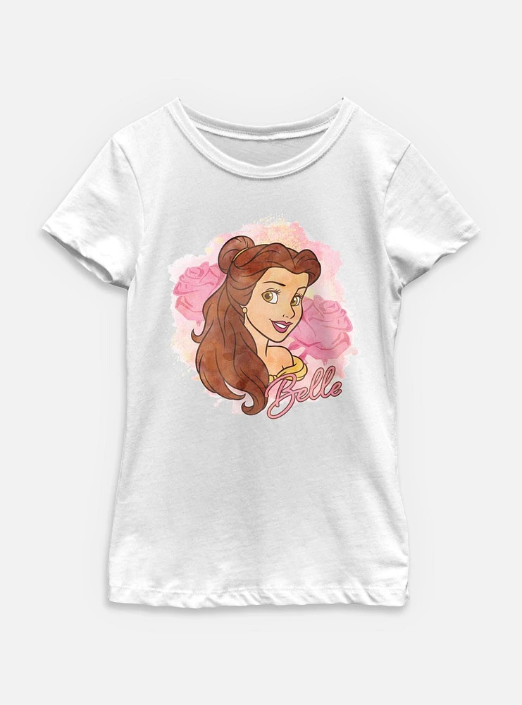 Disney Princesses Watercolor Belle Youth Girls T-Shirt
