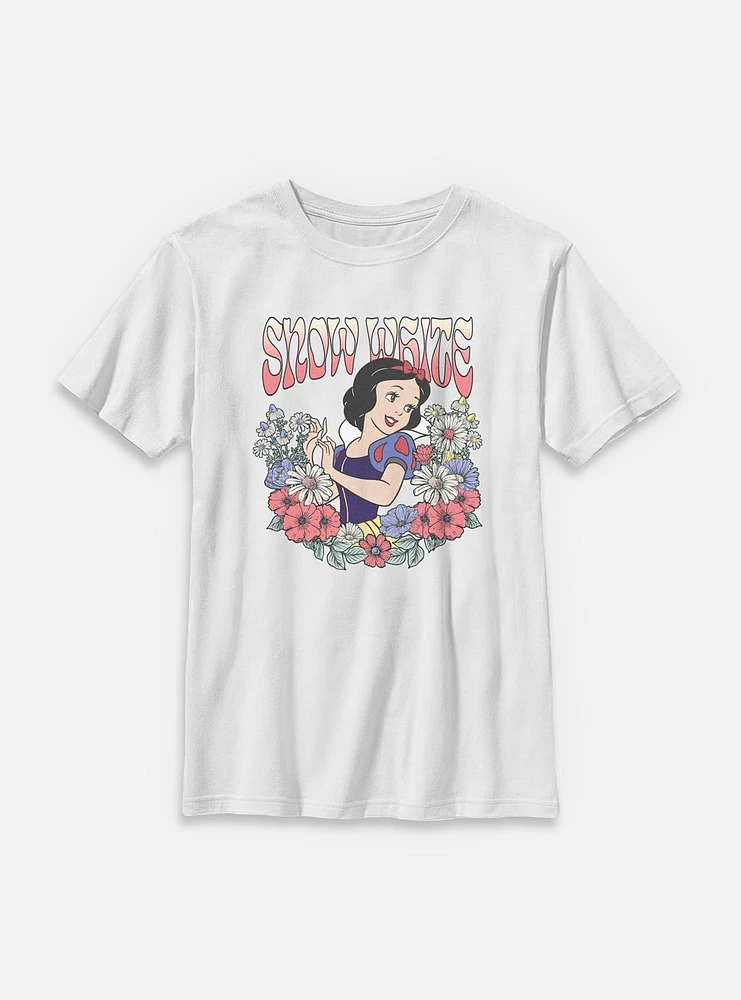 Disney Princesses Snow White Floral Wreath Youth T-Shirt