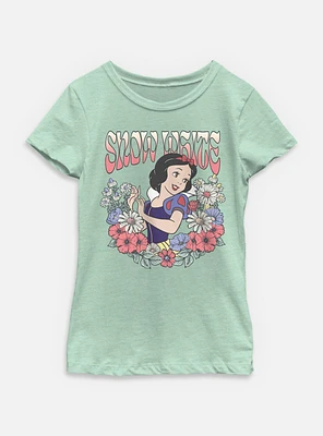 Disney Princesses Snow White Floral Wreath Youth Girls T-Shirt