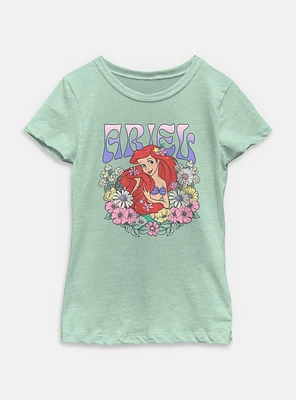 Disney Princesses Ariel Floral Wreath Youth Girls T-Shirt