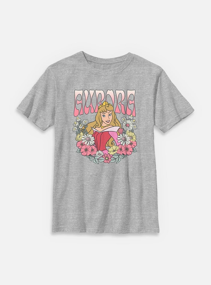 Disney Princesses Aurora Floral Wreath Youth T-Shirt